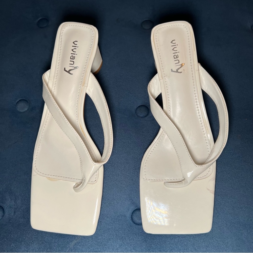Women’s Square Toe Thong Heel